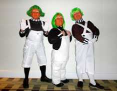 Steve_Redford_Barry_Stoner_and_Kevin_Oleary_of_the_MiniMen_as_oompa_loompas_Hilton_Manchester